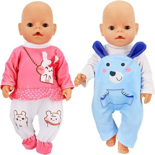 43cm baby doll clothes cute overall for 40cm Doll jumpsuit Nenuco y su Hermanita 18 inch girl doll clothes