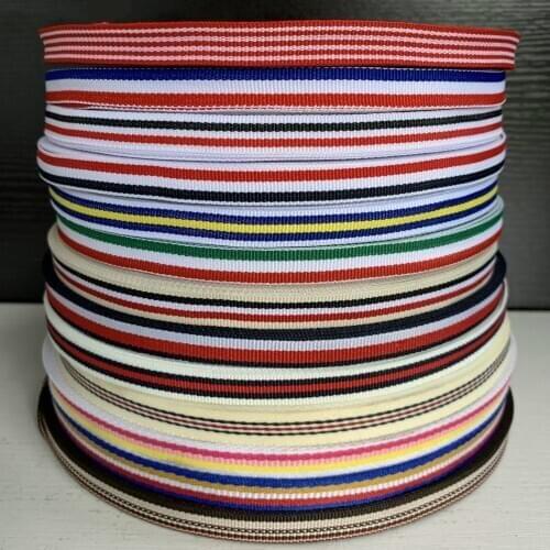 5 Yrads 3/8" 10MM Double-Sided Striped Jacquard Ribbon Bracelet Necklace Lace