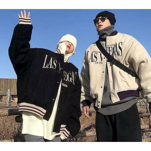 Letter Embroidery Baseball Jacket Couple Coat 2021new Autumn Winter Korean Fashion Preppy Style Casual Loose Bomber Jacket Trend