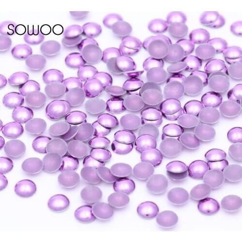 Eco-friendly lead free Metal Hot Fix Studs Dome Shape Half Round Purple Dome Studs hot fix half round studs baby studs