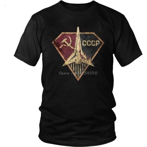 Men Russia CCCP Rocket Hero T Shirt Classic Ussr Space Investigation Tshirt Short Sleeve Cotton Soviet Union Tee Leisure Tops