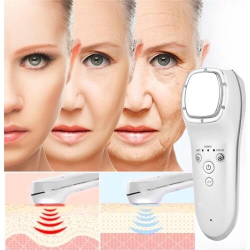 Beauty Charging Hot and Cold Ultrasonic+color light skin Massage Portable Massager Machine Skin Rejuvenation USB