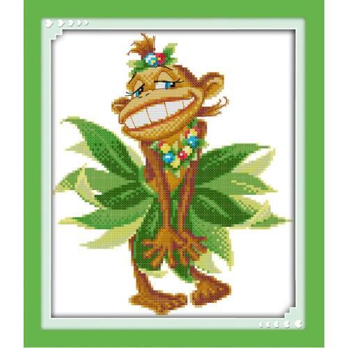 Oneroom Cross Stitch Kits Embroidery Needlework Sets Monkey Dmc Printed Chinese Cross Stitch Embroidery Canvas Pictures