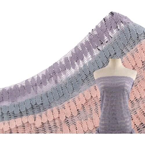 2021 Newest Cotton Lace Cloth Geo Plaid Embroidered Lace Cloth Womens Summer Cotton Cloth Hollow Lace Fabric