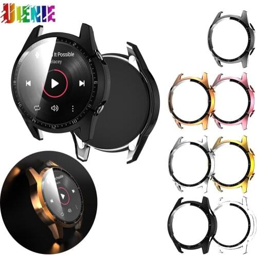 Electroplated PC Protective Shell With Tempered Film Two-in-one protective Cover Case For Huawei GT2 42mm 46mm Protective Shell