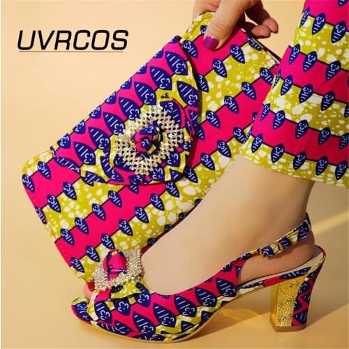 Shoes and Matching Bag for Nigeria Party Ladies Sandals with Heels Summer High Heeled for Women Italian Elegant Women Pumps