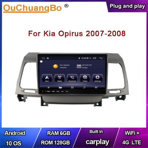 Ouchuangbo 4G Car Radio GPS Navigation For Kia Opirus 2007-2008 With Wireless Carplay 8 Core 6GB 128GB Blu ray Android 10 OS