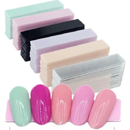 50Pcs Candy Colors False Nail Tips Display Acrylic Stand Holder Manicure Nail Tools DIY Nail Art Kits Nail Gel Design Board