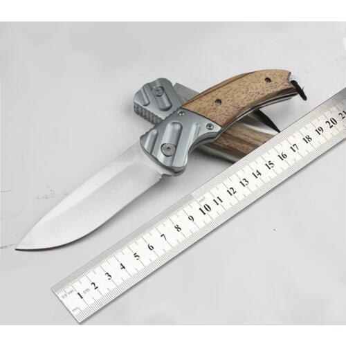 Outdoor folding knife a sharp knife camping knife defense tools The wooden handle Exquisite gift