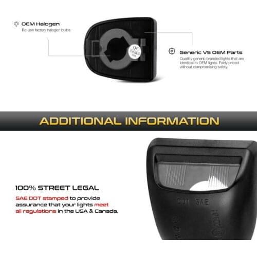 Bumper License Light Cover Housing Left/right Rear Accessories Durable