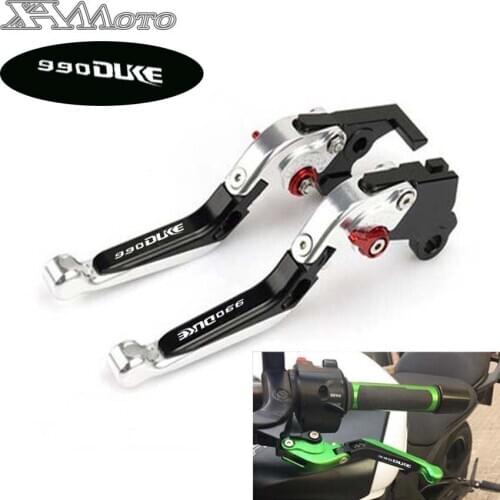 New Fits For 990 Super Duke 2005-2012 Motorcycle Adjustable Folding Extendable Brake Clutch Lever With logo 990 DukE