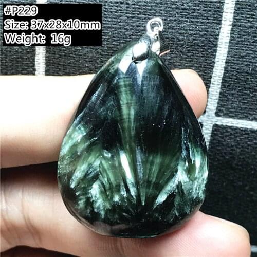 Top Natural Green Seraphinite Stone Pendant Jewelry For Women Men Healing Lucky Crystal 37x28x10mm Beads Silver Gemstone AAAAA