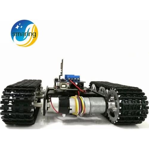 Control Tracked Tank Chassis with Arduino UNO R3 Board+Motor Drive Shield Board by Phone for DIY Robot Project