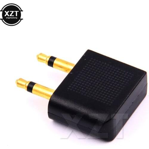 High Quality Gold Plated 10pcs/Lot 3.5mm Jack Airline Airplane Earphone Headphone Headset Jack Audio Adapter