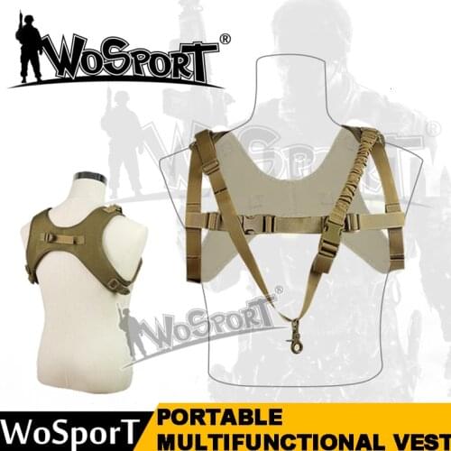 Wosport tactical vest army military camping Multi-functional airsoft vest 1000D shooting CS Field Light Sling with outdoor