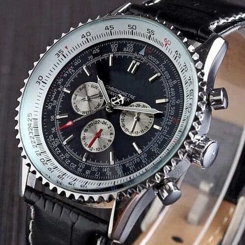 WUYAZQI Men's Watch With Leather Strap