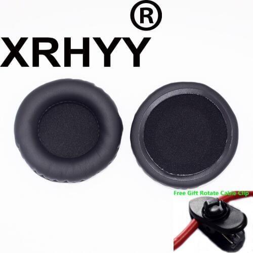 XRHYY Black Replacement Ear Pads Earpad Cushion Cover For Audio-Technica ATH-WS33 ATH-WS33x Headphones + Free Rotate Cable Clip