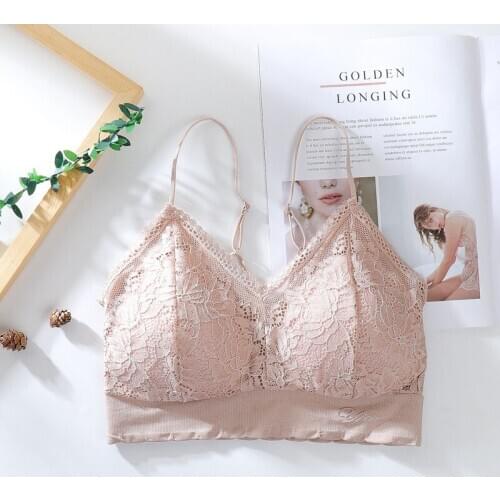 TJ-TianJun Womens Brassiere Lady Sexy Lace Fixed Integrated Bra pad Bra Girl Suspender Underwear Adjustable Shoulder Strap