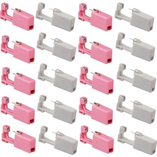 1/20pcs Disposable Safe Sterile Nose Piercing Gun 316L Stainless Steel Safe Body Piercing Gun Piercer Tool Machine Kit Earring