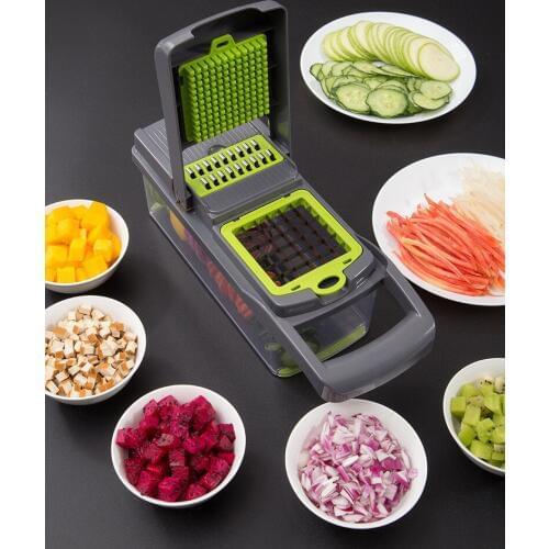 1PC Multi-functional Vegetable Diced Onion Cutter Potato Cutter Chopper Chip Sliced Kitchen Gadgets Accessories Grinder QA 081