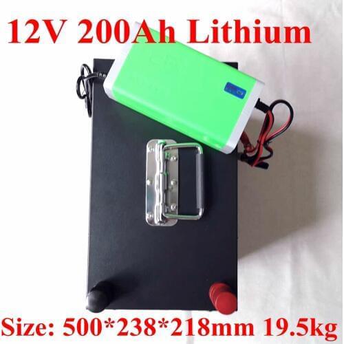 12V 200Ah Lithium Li Ion Battery Pack with BMS for Solar System/electric Boat/energy Storage System/RV/solar Panel 10A Charger