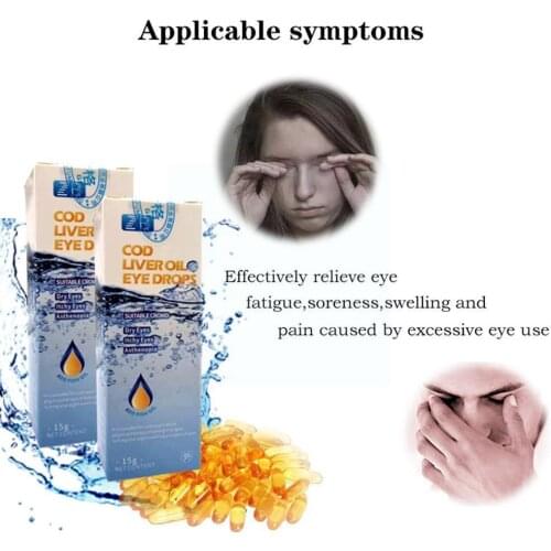 15ml Cod liver oil Eye Drops Relieves Dry Eyes Anti-Itchy Eyes Health Cleanning Medical Care Red Eyes Health Fatigue Blood F8B4