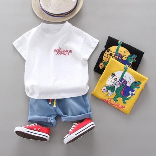 Baby Fashion Summer Clothes Children Boys Girls Cotton Cartoon T-Shirt+Shorts 2Pcs/sets Toddler Casual Clothing Kids Sportswear