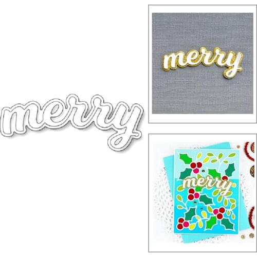 2020 New English Words Merry Silhouette Metal Cutting Dies For DIY Cut Paper Craft Making Greeting Card Scrapbooking NO Stamps