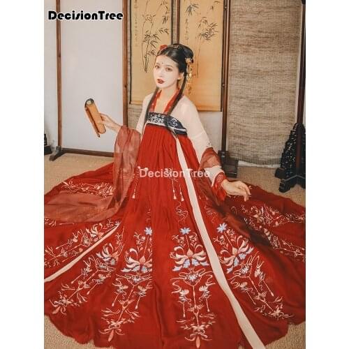 2021 asian traditional women hanfu costume fairy dress chinese folk dance clothing set retro tang dynasty princess cosplay stage