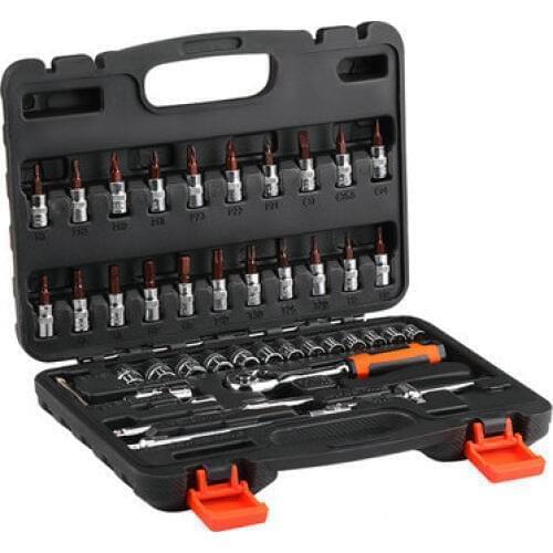 46PCS 1/4 inch Portable Multi-function Hardware Tool Set Ratchet Quick Socket Wrench Auto Repair Toolbox Combination Tool
