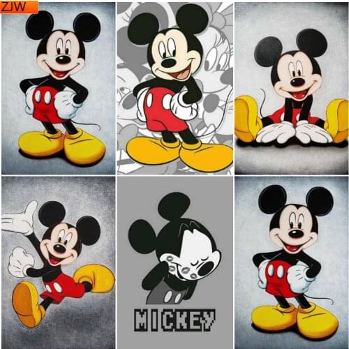 Disney Cartoon Mickey Minnie Diamond Painting Diamond Mosaic Cross Stitch Kits Anime Full Diamond Embroidery Room Decoration