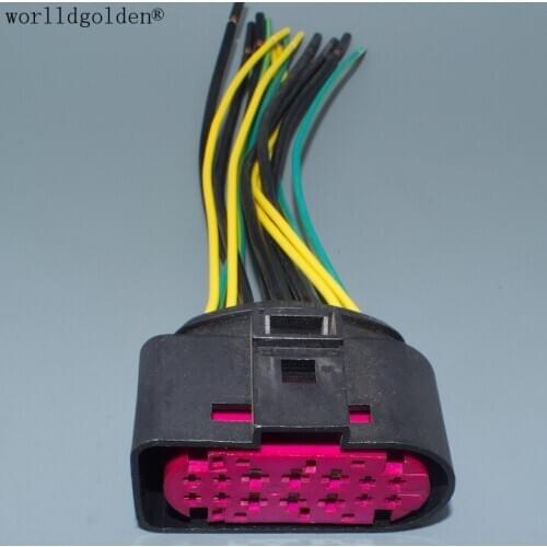 Worldgolden Auto xenon headlights lamp socket Plug Connector 14 pin auto connector female Headlight Xenon Lamp 1J0973737