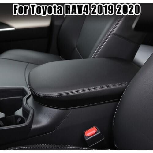 Black Leather Car Central Armrest Cover For Toyota RAV4 RAV-4 XA50 2019 2020 2021 Armrest Box Case for 2021 Toyota RAV4