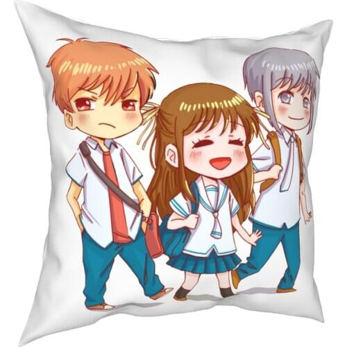 Fruits Basket Pillowcover Decoration Sohma Yuki Kyo Tohru Furuba Cushions Throw Pillow for Car Polyester Double-sided Printing