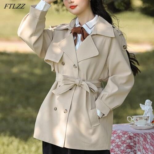 FTLZZ Women's Short Trench Coats