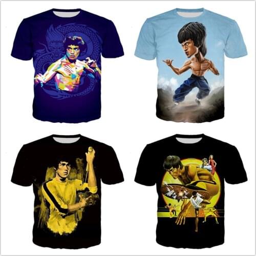 Summer Women Men Fashion 3D T-Shirt Bruce Lee Print Streetwear Children Boy Girl Tshirt Kids Birthday Gift Casual Party Tops Tee
