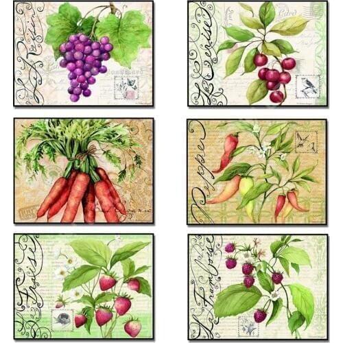 Full Square/Round Diamond Painting Handmade Cross Stitch Vegetables & Fruits Diamond Mosaic Picture Crystal Diamond Embroidery
