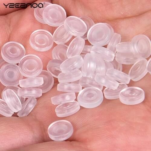 50PCS DIY Jewelry Findings Components Wholesale White Transparent Soft Silicone Anti-Pain Ear Clip Pad Earrings Accessories