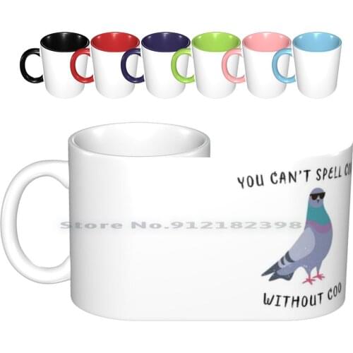 Cool Pigeon Ceramic Mugs Coffee Cups Milk Tea Mug Pigeon Pigeon Birb Bird Cant Spell Cool Without Coo Chirp Chirp Feathers Cool