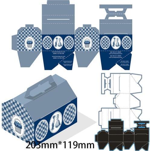 203*119mm creative box New Metal Cutting Dies Scrapbook paper decoration template Embossing DIY Paper Card Craft