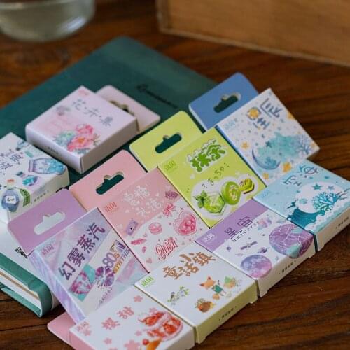 Mini Sticker Cute Scrapbooking Label 50Pcs/Box Diary Decoration Nice Gift School Office Stationery Self-adhesive Multipurpose