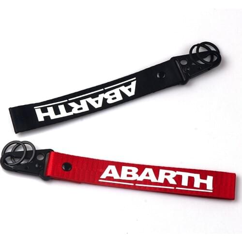 NEW Car Nylon Ribbon Keychain Key Ring ABARTH Logo Key Chain For Fait Punto Abarth 500 124 Stilo Ducato Palio Auto Accessories