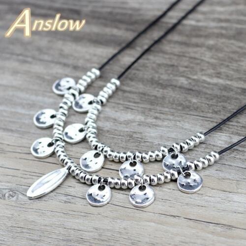 Anslow Hot Fashion Jewelry New Design Round Charms Accessory Collar Necklace For Lady Female Chokers Christmas Gift LOW0066AN