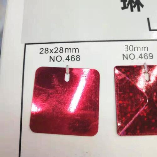 500g Large Square Sequins 28*28mm PET Flat Paillette With 1 Bean Hole 2*4mm Customized Make Specially For Sequins Board