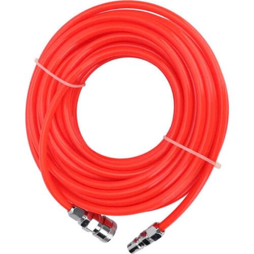 5*8mm 15m Pneumatic Pipe Air Tube Compressor Hose with Male/Female High Pressure Quick Connector Red Flexible Tubes