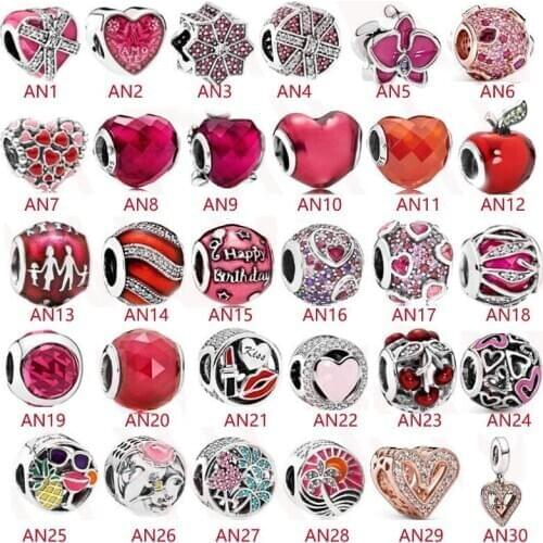Real 925 Sterling Silver Charms Zircon Beads Fit Original Bracelet Pendant DIY Necklace Authentic Fashion Jewelry