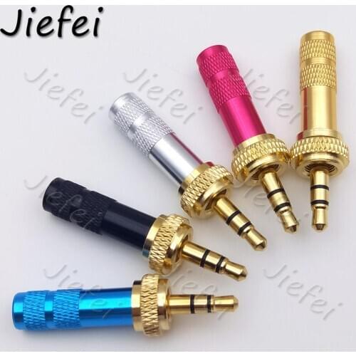 Gold plated 3.5 mm 3Pole Screw Lock Stereo Jack Plug Soldering Audio Jack for DIY Stereo Headset Earphone