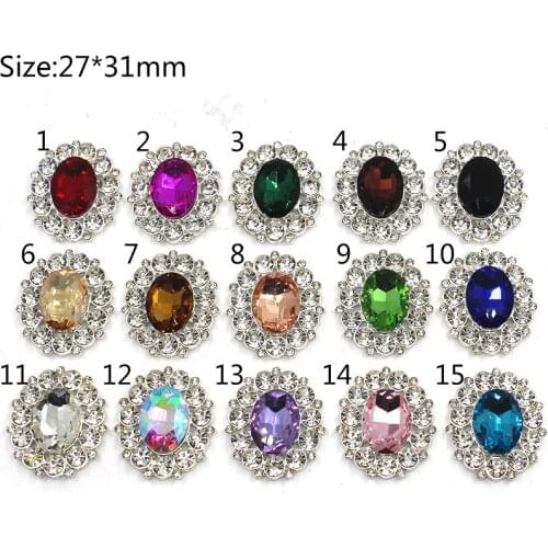 New Fashion 5pc 27*31mm Alloy Buttons Diy Hair bag Belt Wedding ribbon hair full Invitation Accessories Rhinestones Buttons