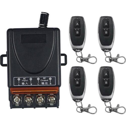 AC 110V 220 V 1CH 1CH Radio Controller RF Wireless 30A Relay Remote Control Switch 315 MHZ 433 MHZ Transmitter+ Receiver