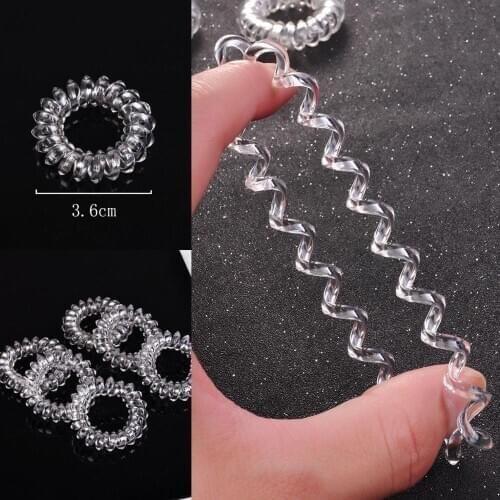 6pcs Fashion Lady Girl Elastic Rubber Hair Ties Band Rope Transparent jelly telephone ring hair bands Ponytail Holder